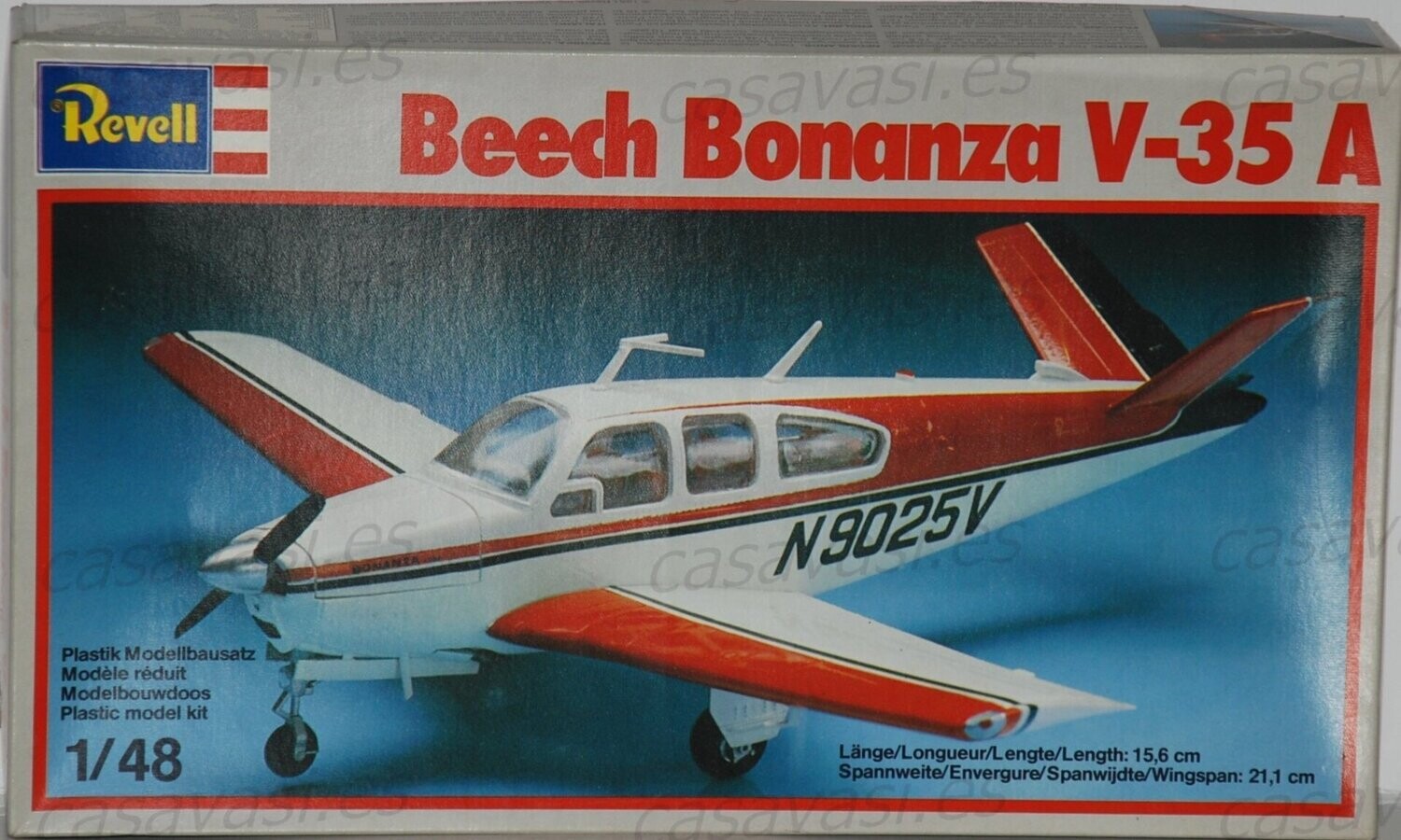 Made in Germany - Revell - 1981 - H-4115- 1/48 - Beech Bonanza V-35 A
Box Size 30.5 x 18 cm.