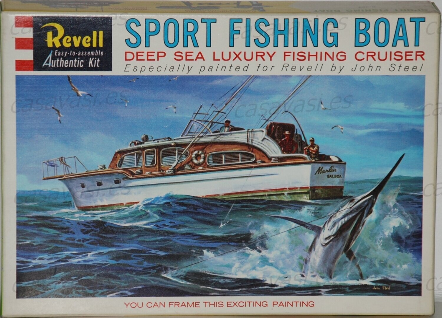 Made in G.B. - Revell - 1960 -H-387 - 1/56 - Sport Fishing Boat - Deep Sea Luxury Fishing Cruiser
Box Size 25.5 x 18 cm.
