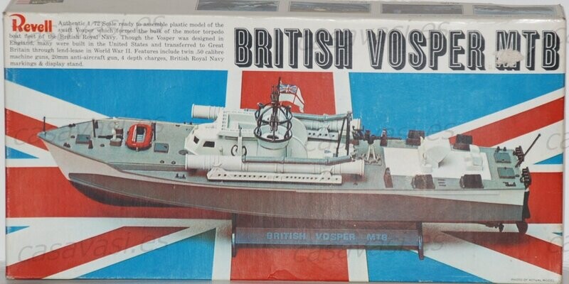 Revell - Made in G.B. - h-335 - British Vosper MTB
Box Size 34.5 x 16.5 cm.