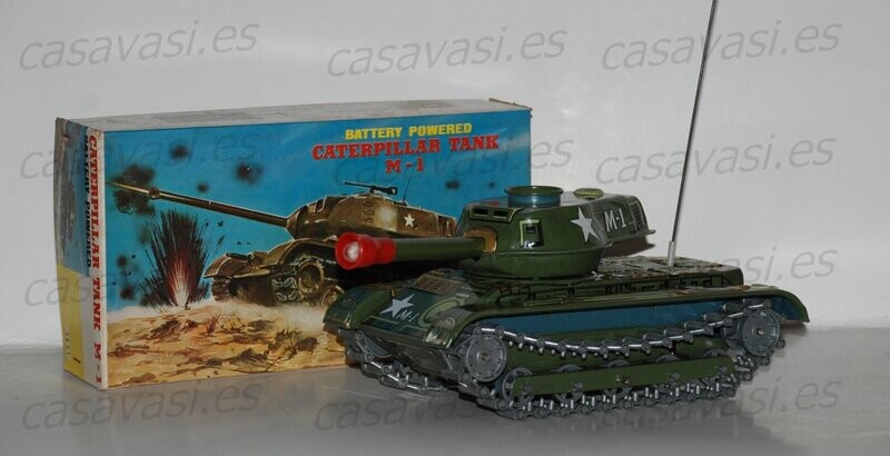 Caterpillar Tank M-1 - Tinplate

Box Size 25 x 13 cm.