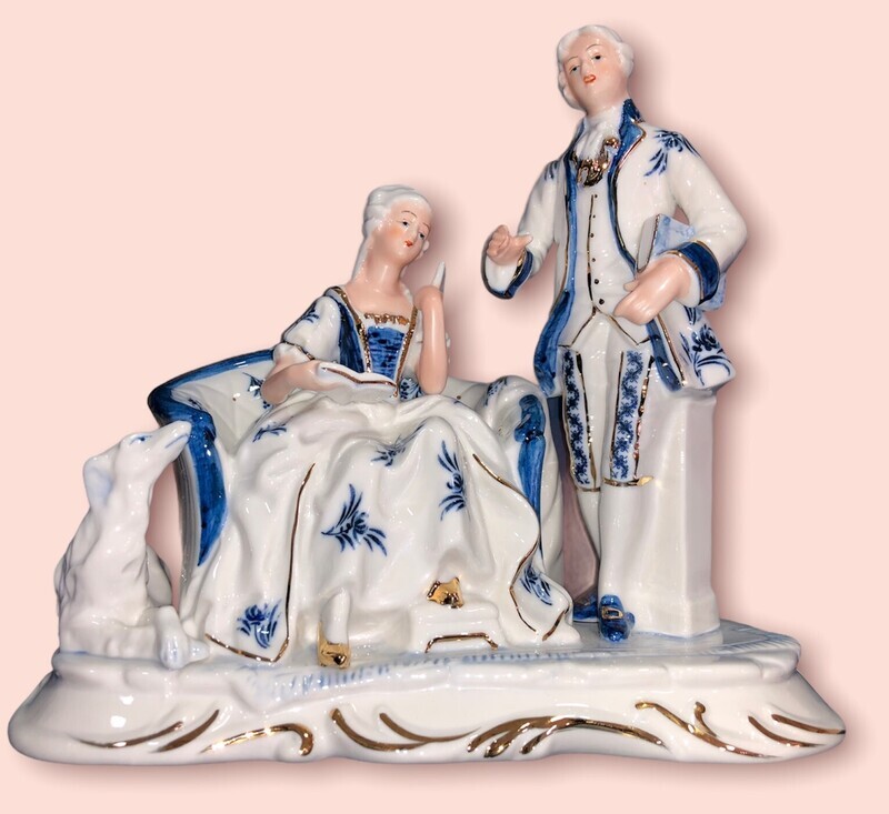 FIGURA PORCELANA PAREJA DOBLE -  - PORCELANA JAPON