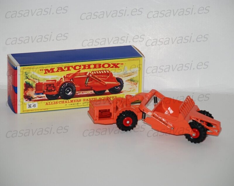 Matchbox K - 6 - Allis - Chalmers Earth Scraper - HOLE IN BOX
