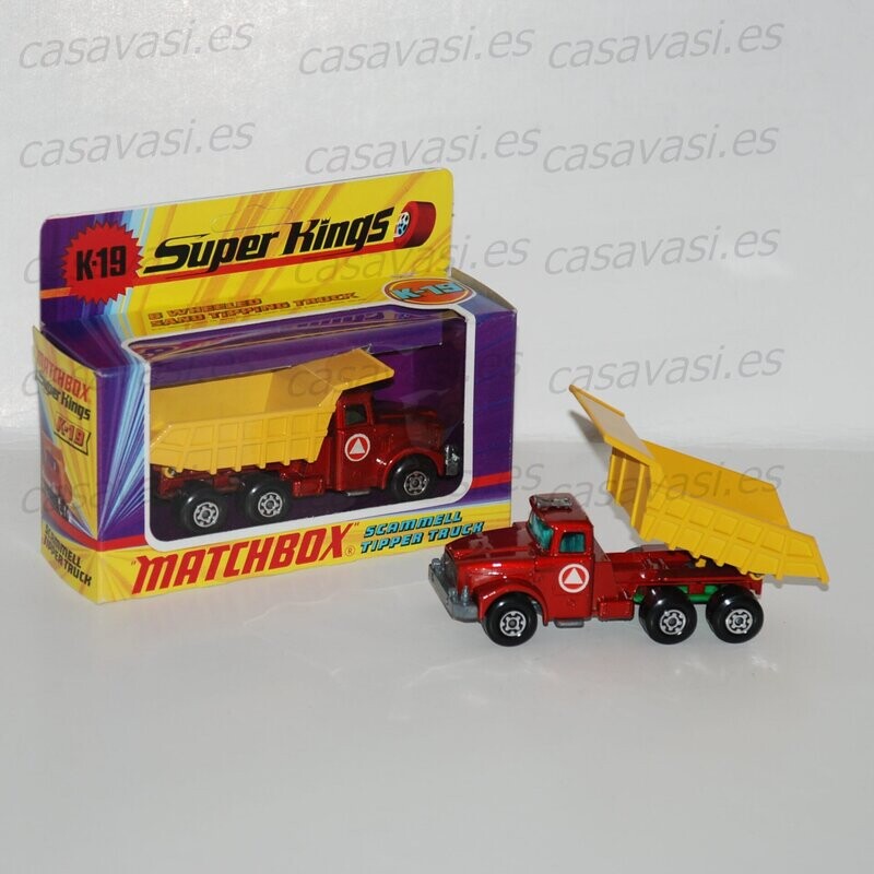 Matchbox K SK - 19 -1971 - Scammell Tipper Truck
6 Wheeled Sand Tipping Truck