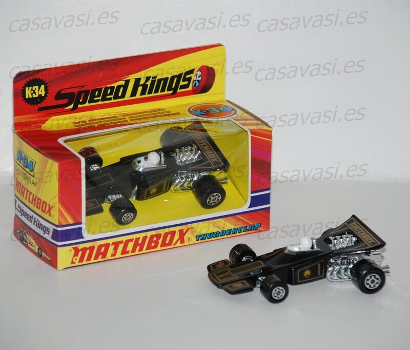 Matchbox K SK - 34 -1971 - Thunderclap
V/8 Engine - Brancher
Megaphone Exhaust and Racing & Suspension