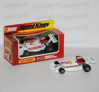 Matchbox K SK - 44 - 1976 - Formula 1 Surtees TS 16
Detailed Driver and " Vac-Plated " Engine and Suspension