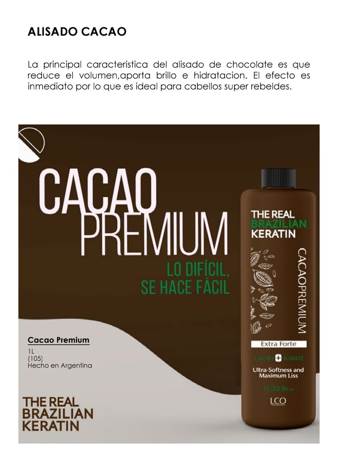 Alisado forte con manteca de Cacao