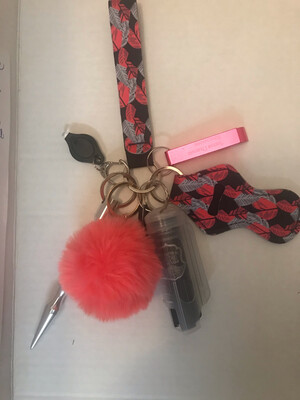 Pink, Black &amp; White Pepper Spray Keychain