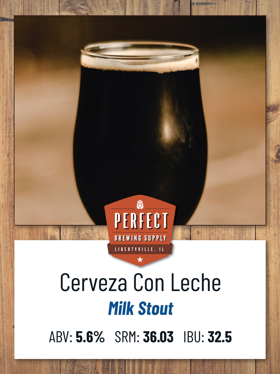 Cerveza con Leche (Milk Stout) (Extract Recipe Kit)