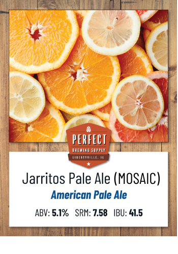 Jarritos Pale Ale - MOSAIC - (Extract Recipe Kit) PBS Kit