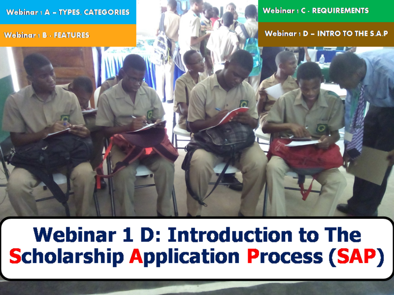 Introduction to the Scholarship Application Process (SAP) - WEBINAR 1 D
