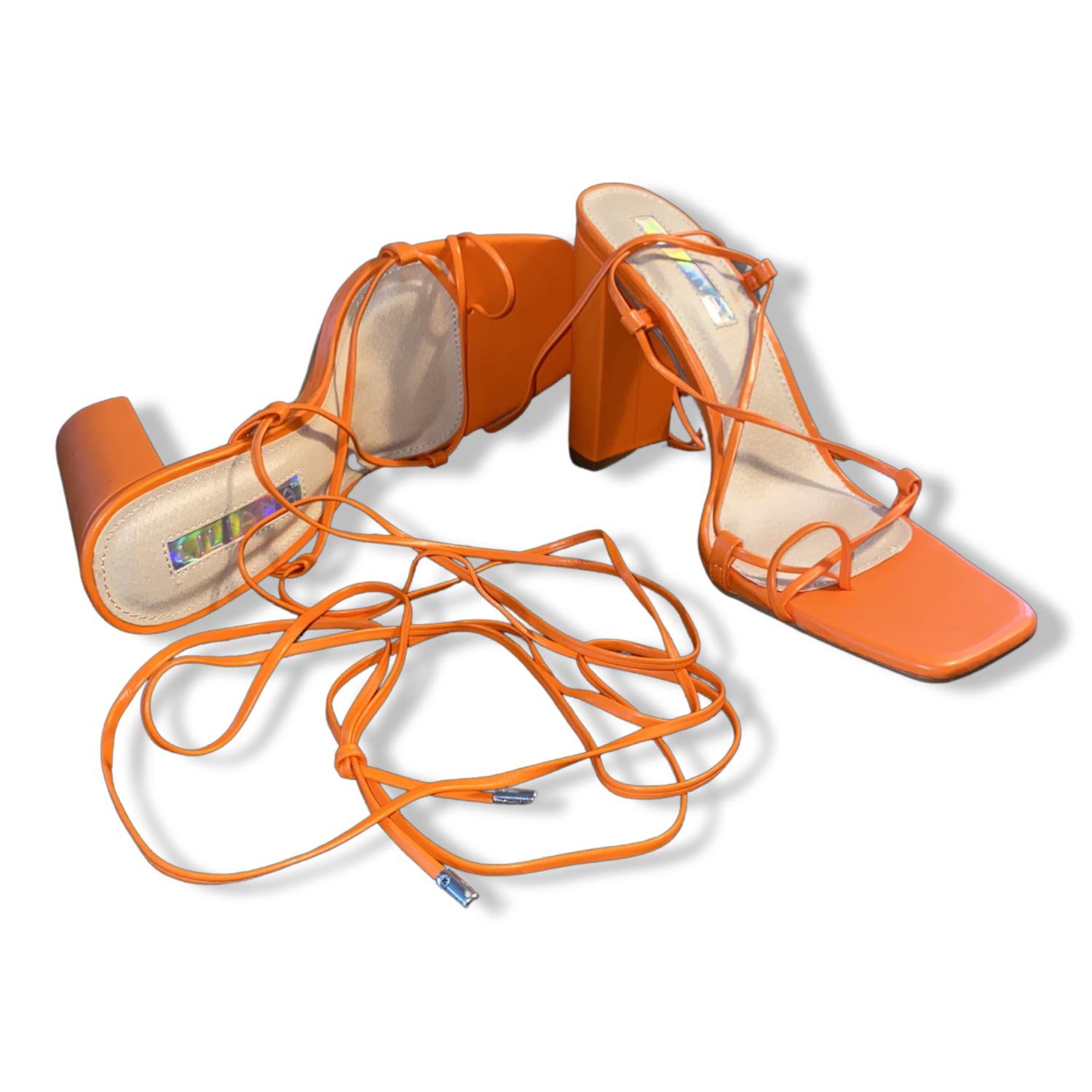 Orange Block Heels