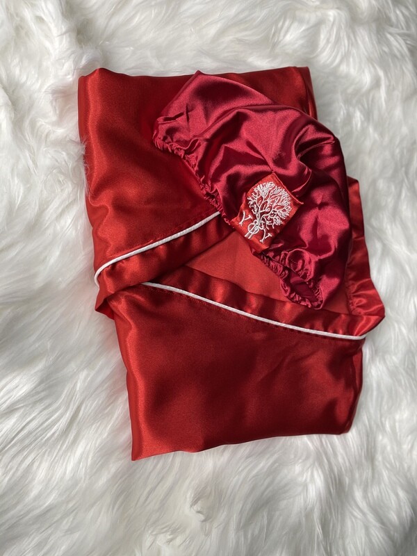 Satin Robe &amp; Bonnet