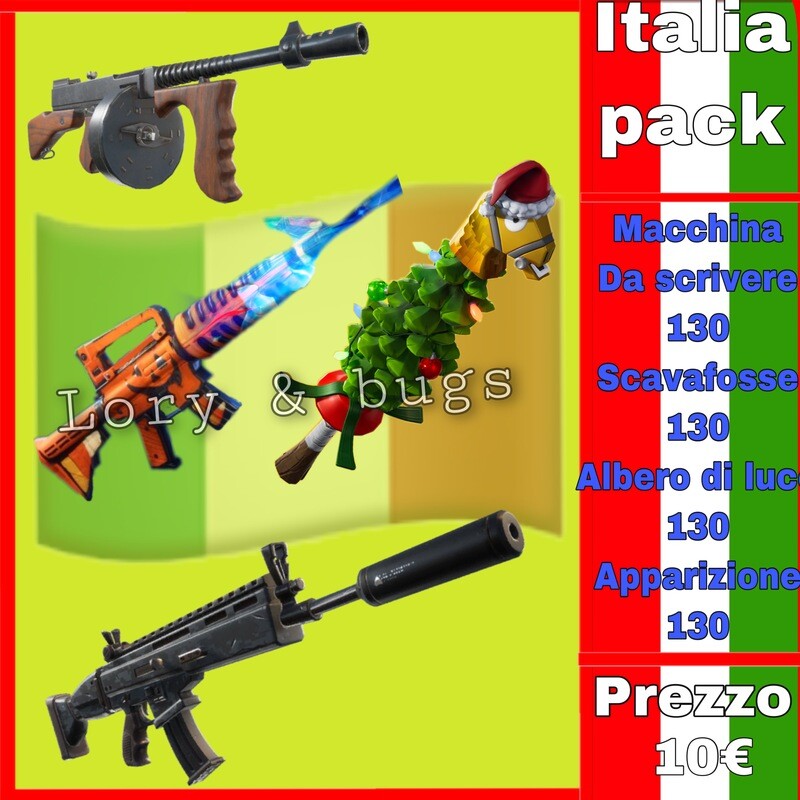 pack italia ^macchina da scrivere 130,scavafosse 130,apparizione130,albero di luce 130 con un piccolo omaggio di materiali