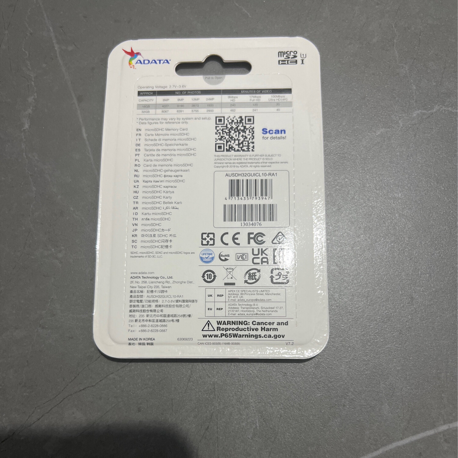 ADATA micro SDHC card with Adapter 32GB 