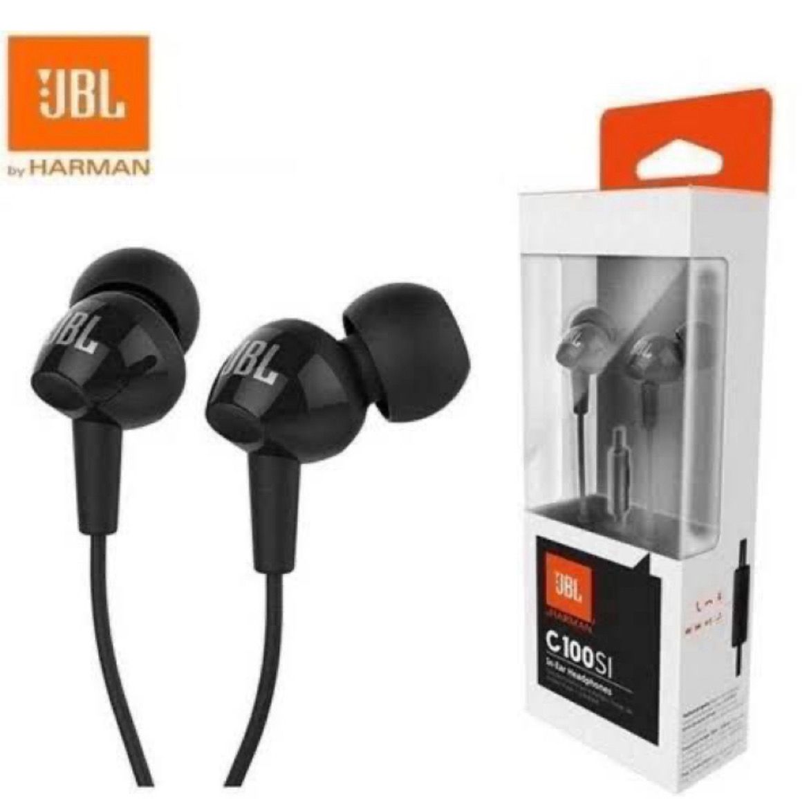 JBL C100SI In-Ear Headphones with Mic (Black)