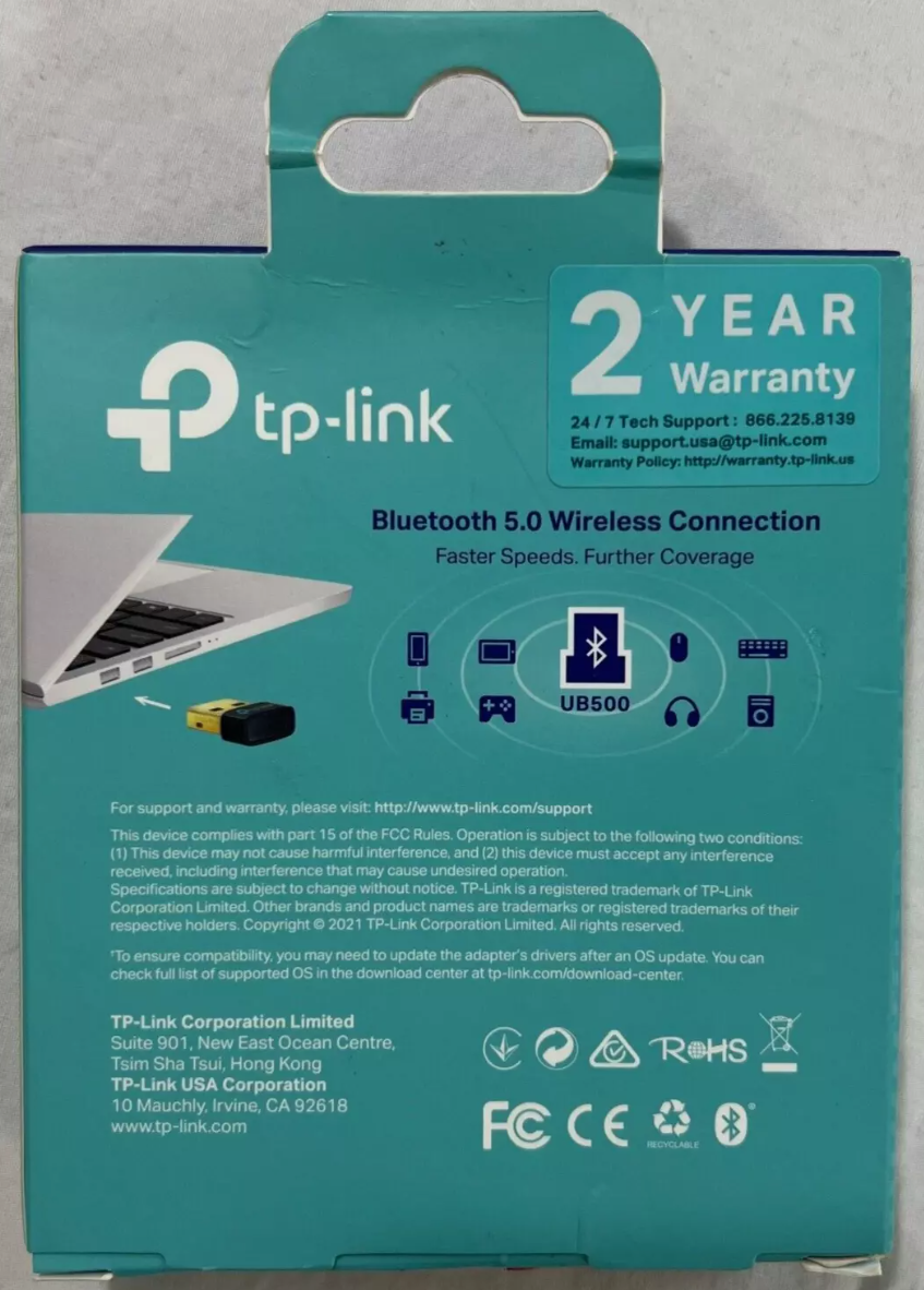 TP-Link UB500 Bluetooth 5.0 Wireless USB Dongle Adapter for PC Computer/XBox/PS4/PS5