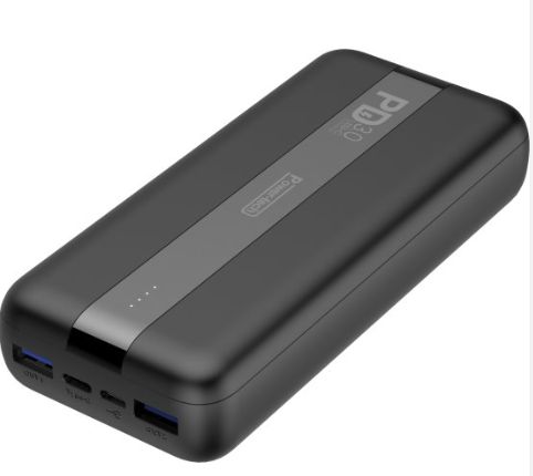 Power-Tech-20 20000mAh 2xUSB-A+USB-C Batterie de Secours - Noir Couleur