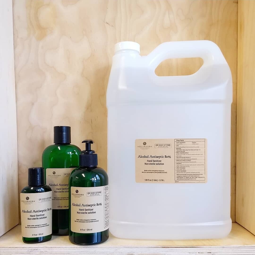 Hand Sanitizer GALLONS, SHIPPED - Produced with Hollerhorn Distilling