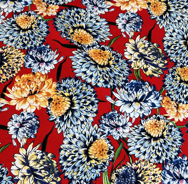 Dahlia-puuvillasatiini, Punainen