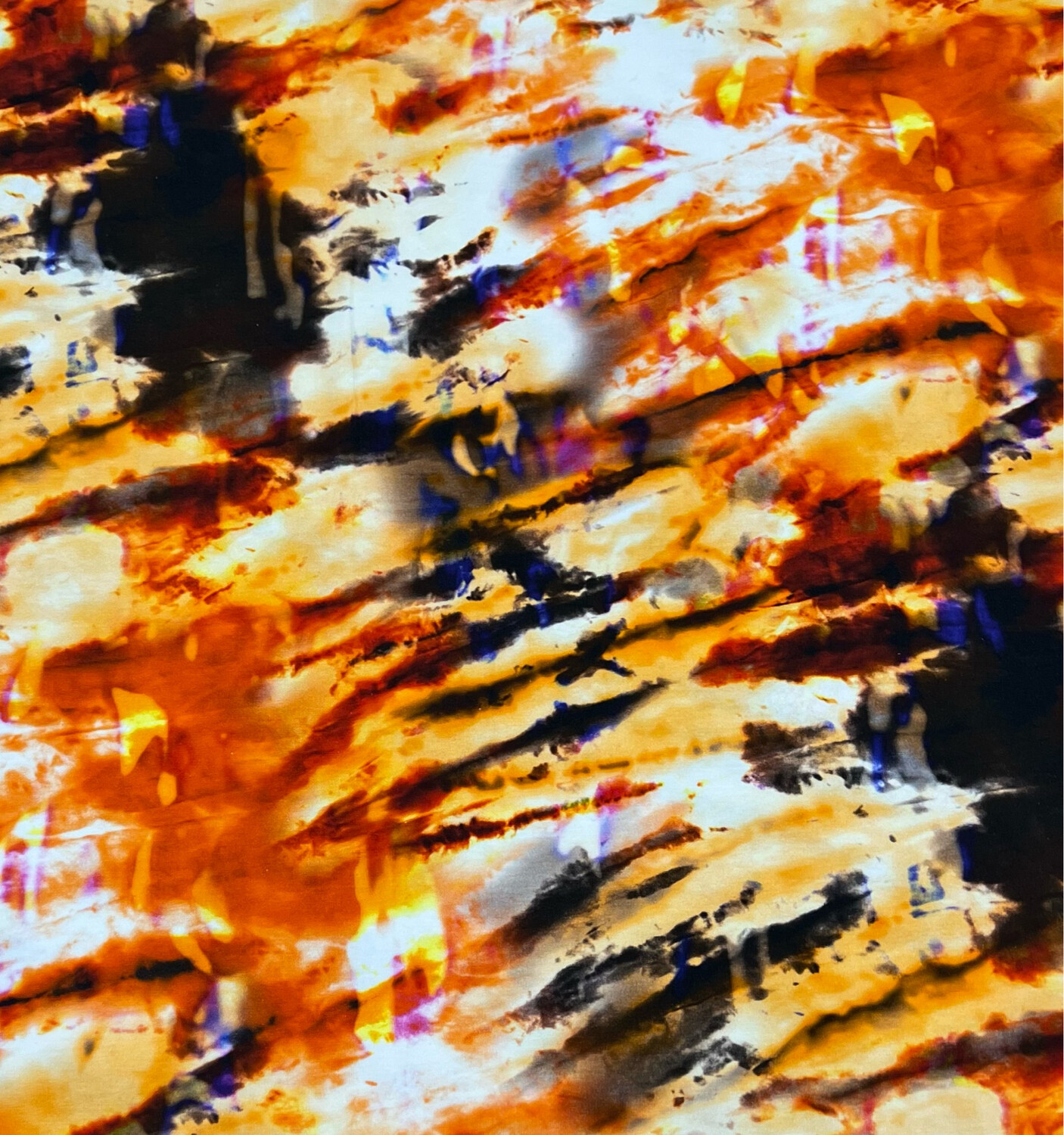 Tie Dye -trikoo, Oranssi Pala 1,2m