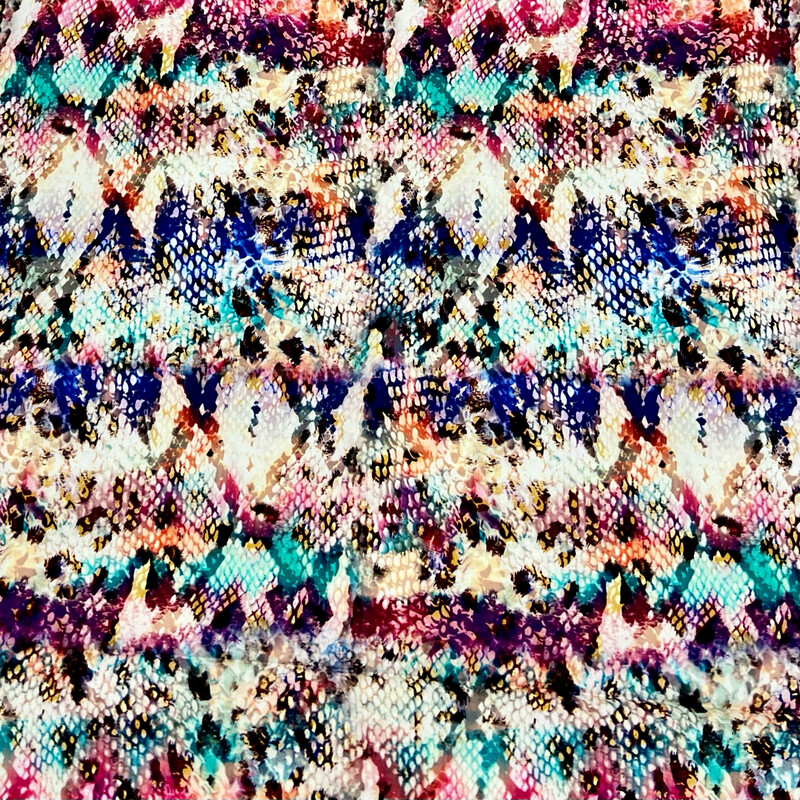 Snake -Puuvillasatiini, Multicolour
