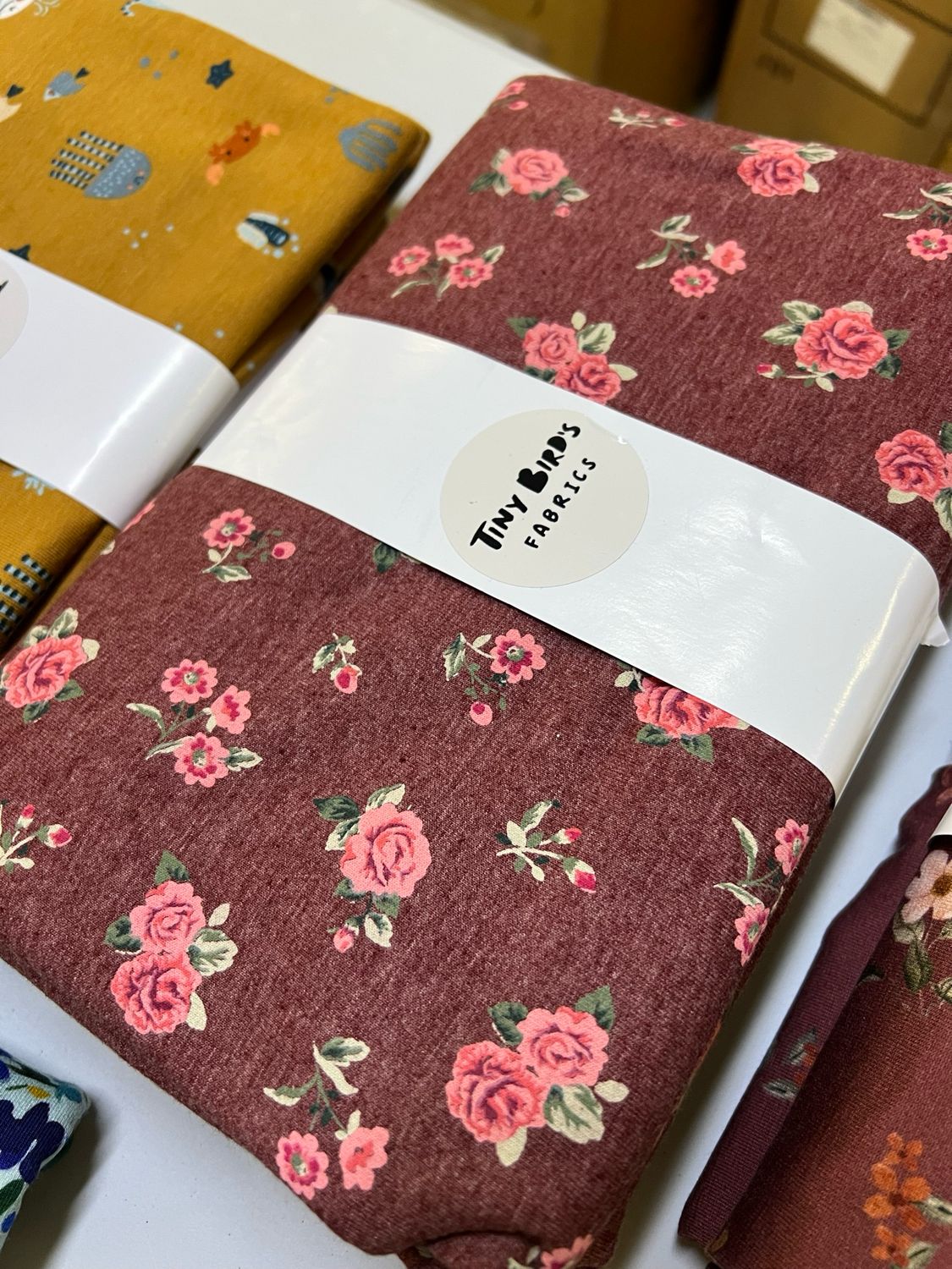 Meleerattu Ruusu puuvillaelastaanitrikoo, Punainen 1,2m