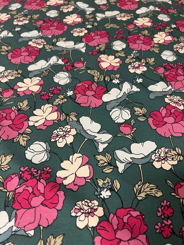 Anette-puuvillaelastaanitrikoo, Sage-punainen Pala 2m Anette-puuvillaelastaanitrikoo, Sage-punainen Pala 2m