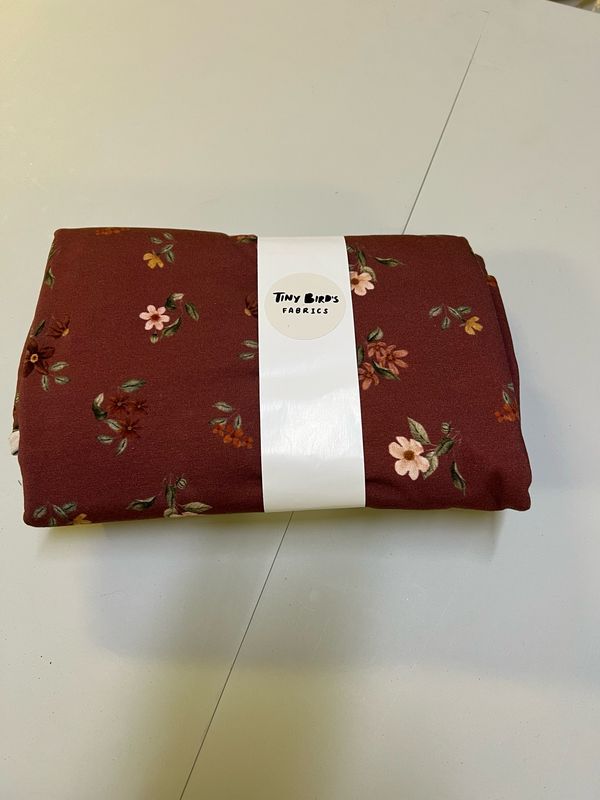 Ruusu puuvillaelastaanitrikoo, Punainen 1,2m