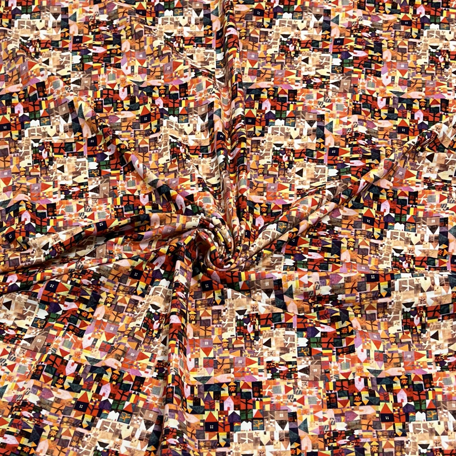 Kuutiokaupunki-puuvillaelastaanitrikoo, Punakirjava Pala 1,2m