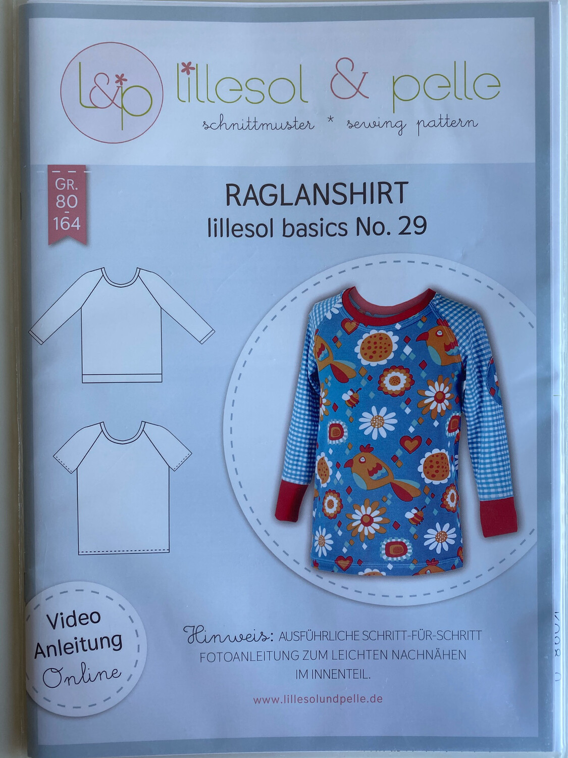 Kaava Raglanpaita nr29 , Lasten Koot