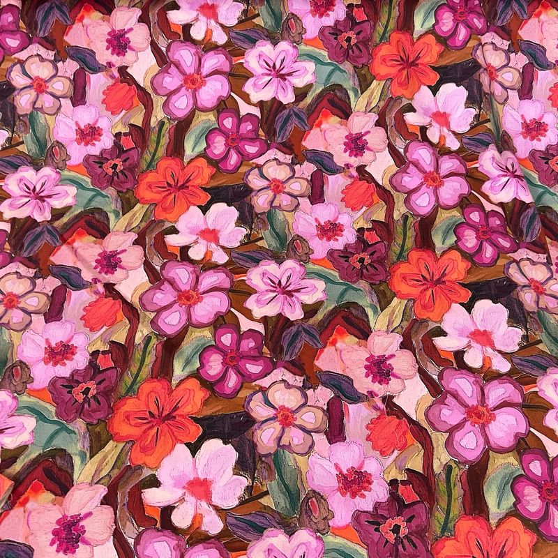 Pink Garden-puuvillasatiini, Pinkki