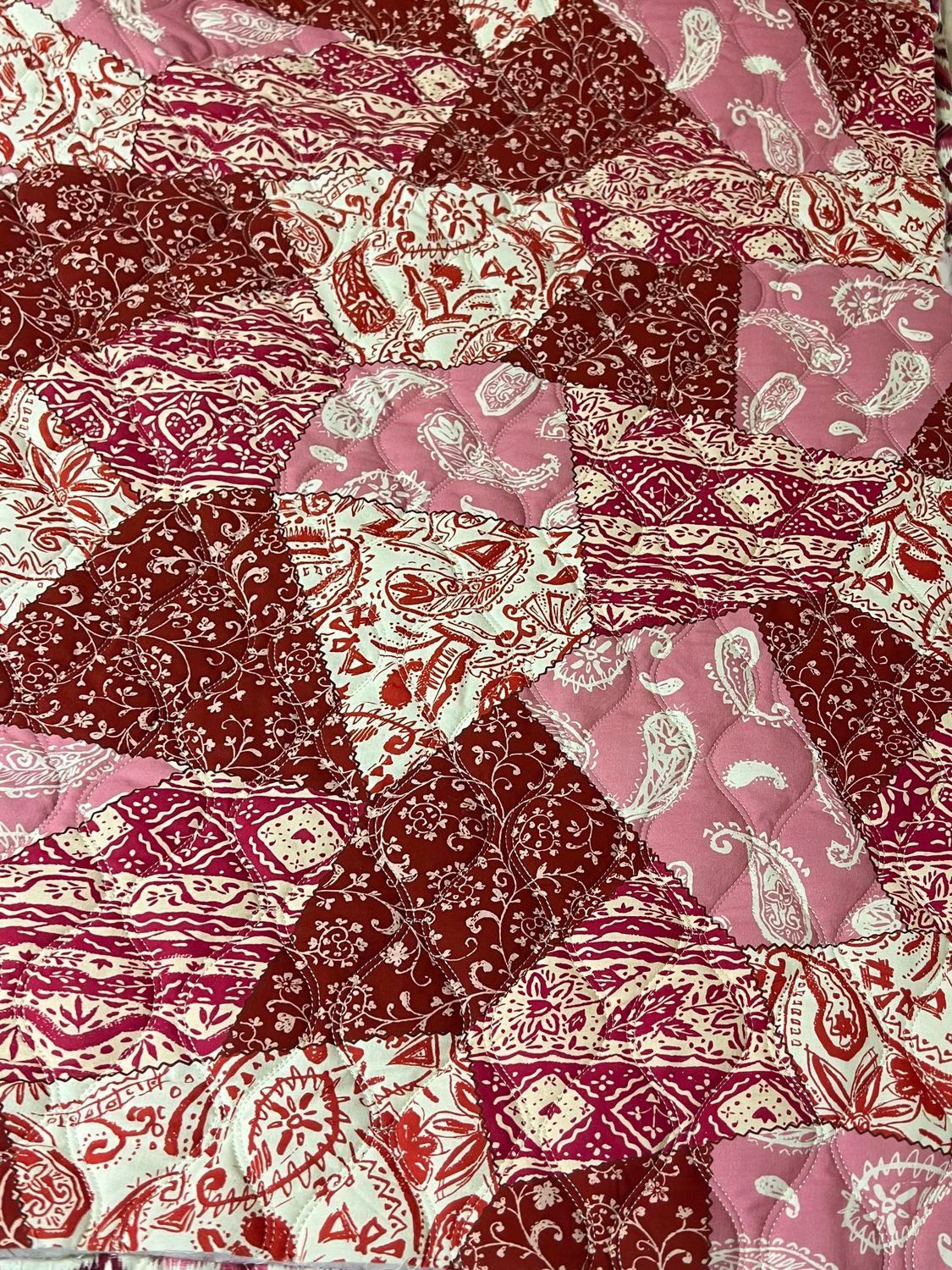 Paisley- kaksipuoleinen Puuvillatikkikangas, Punainen