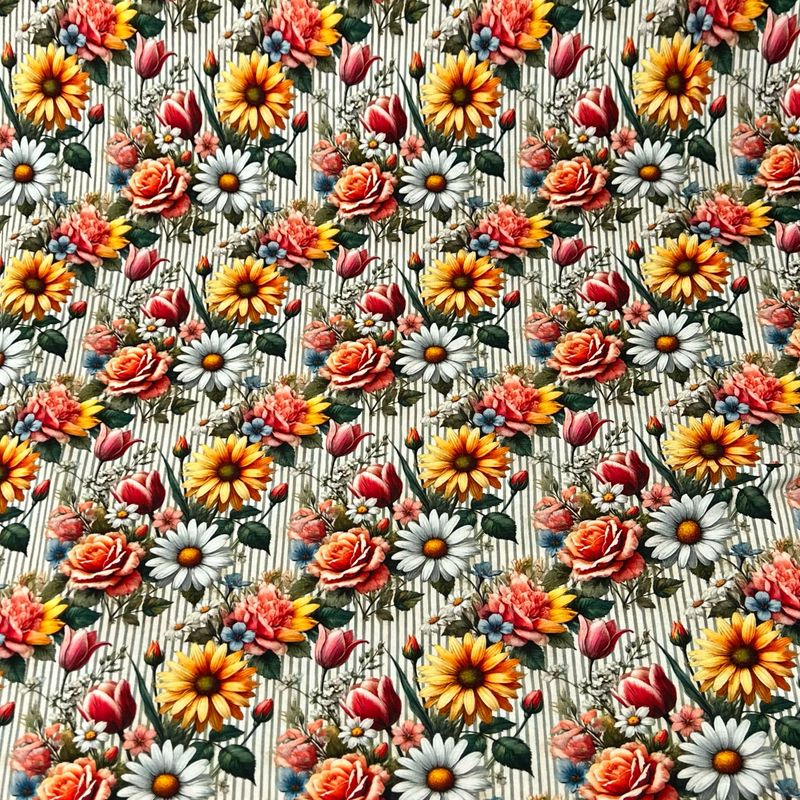 Daisies- Viskoositrikoo, Vihreä Raita Daisies- Viskoositrikoo, Vihreä Raita