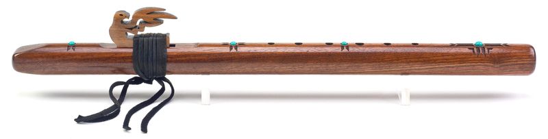 10 - Red Tail Hawk - G - Walnut-w/Turquoise Inlay