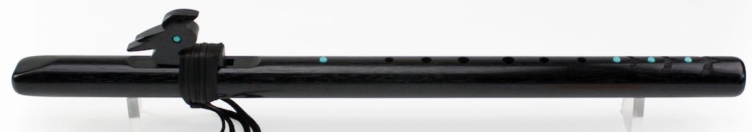 18 - Crow - F# - Ebonized Walnut w/Turquoise