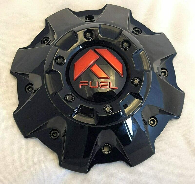 Fuel Wheels Black Gloss RED Emblem Center Cap Set of ONE (1) # 1001-63GBQ 1001-63B 5-6 Lug