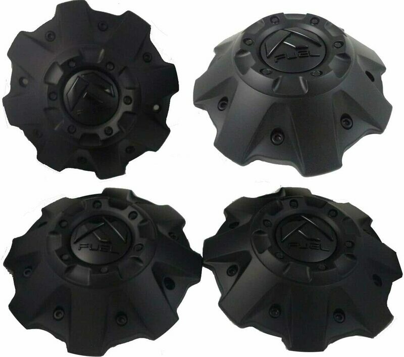 4 Pack - Fuel Matte Black with Matte Black Emblem Wheel Center Cap # 1001-63B