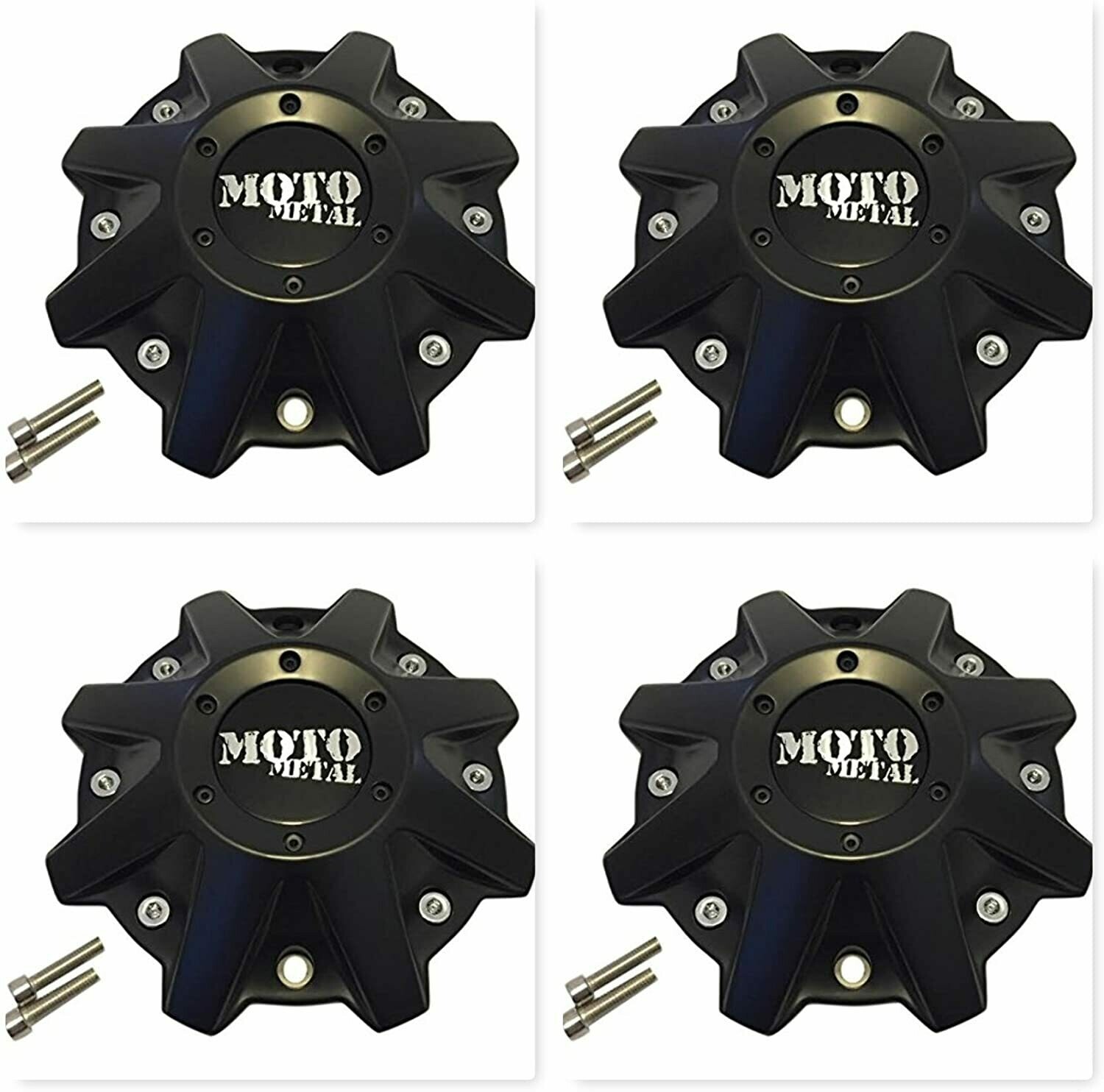 Moto Metal 4 Pack 970 479L214 BP-479-MOTO Satin Black Wheel Center Cap HT 005-019