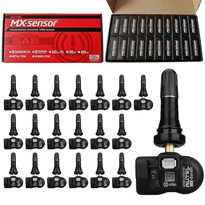 Autel TPMS Sensors - Programmable MX Sensors, 315MHz/433MHz, Universal (20 pcs, Rubber Valves)