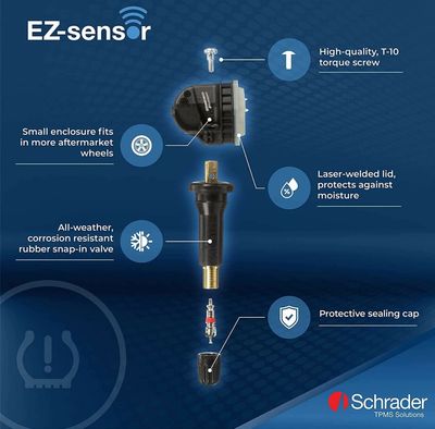 (210-PACK) SCHRADER 33500 EZ-SENSOR (NEW) PROGRAMMABLE RUBBER TPMS 315+433 MHZ