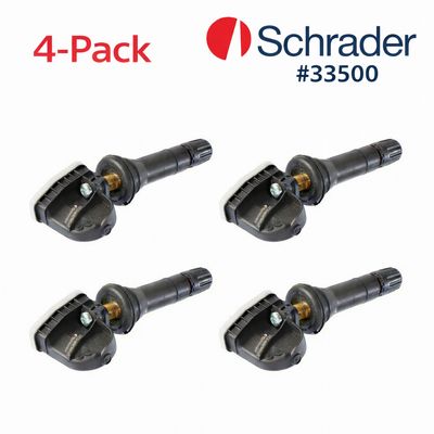 (4-PACK) SCHRADER 33500 EZ-SENSOR (NEW) PROGRAMMABLE RUBBER TPMS 315+433 MHZ
