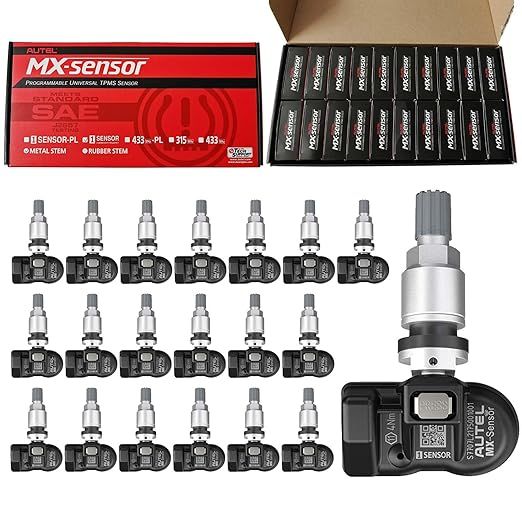 Autel TPMS Sensors - Programmable MX Sensors, 315MHz/433MHz, Universal (20 pcs, Metal  Valves)