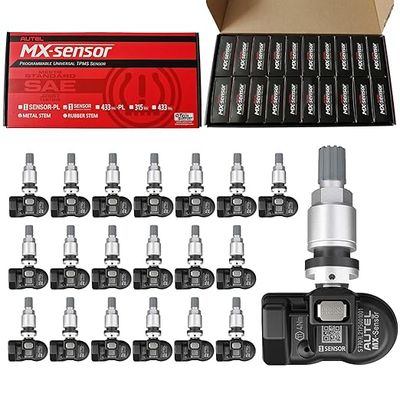 Autel TPMS Sensors - Programmable MX Sensors, 315MHz/433MHz, Universal (20 pcs, Metal  Valves)