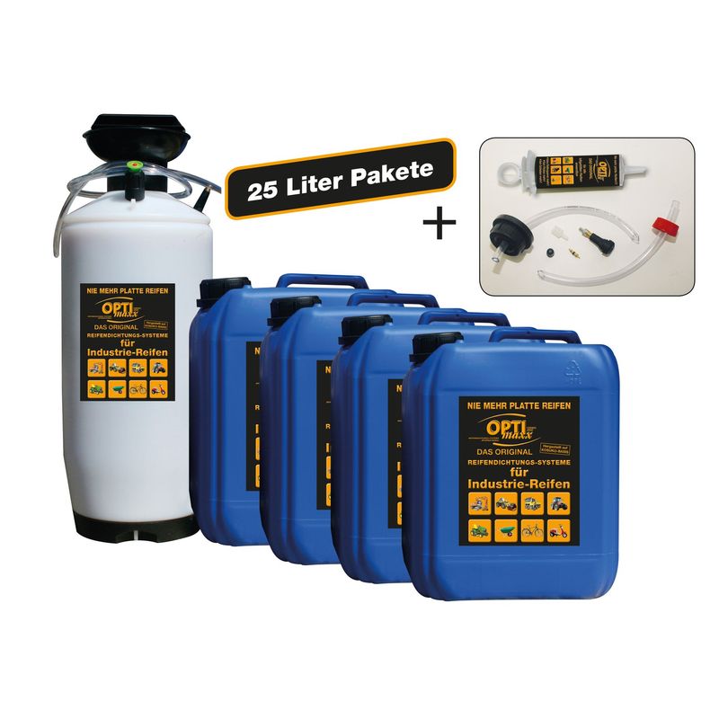 25 Liter Paket (4 x 5 Liter Nachfüllkanister + 5-Liter-Druckfüllbehälter) 
inkl. Profi-Einfüll-Zubehör
(Preis/Liter 5,40 €)