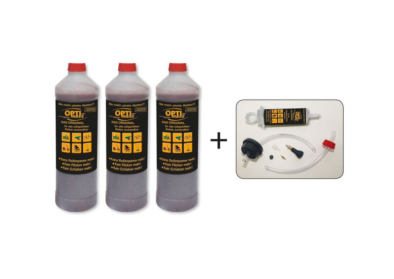 3 x 1 Liter Reifendicht-Gel inkl. Profi-Einfüll-Zubehör
(Preis/Liter: 10,83 €)
