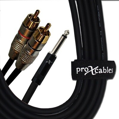 ProX XC-PYR03 (3ft 1/4in TS to Dual RCA Cable)