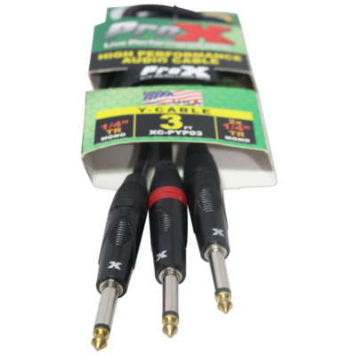 ProX XC-PYP03 (3ft 1/4" TS-M to Dual TS-M High Performance Cable)