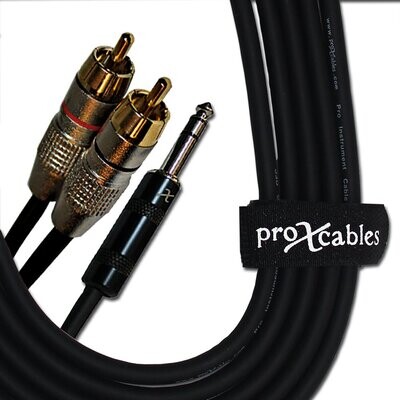 ProX XC-SYR03 (3ft 1/4in TRS to Dual RCA Cable)