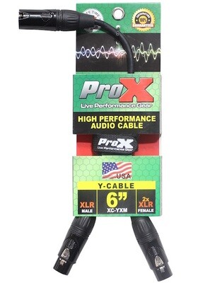 ProX XC-YXM (6in XLR-M to Dual XLR-F Cable)