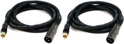 2x ProX XC-RXM05 (5ft RCA to XLR-M Cable)